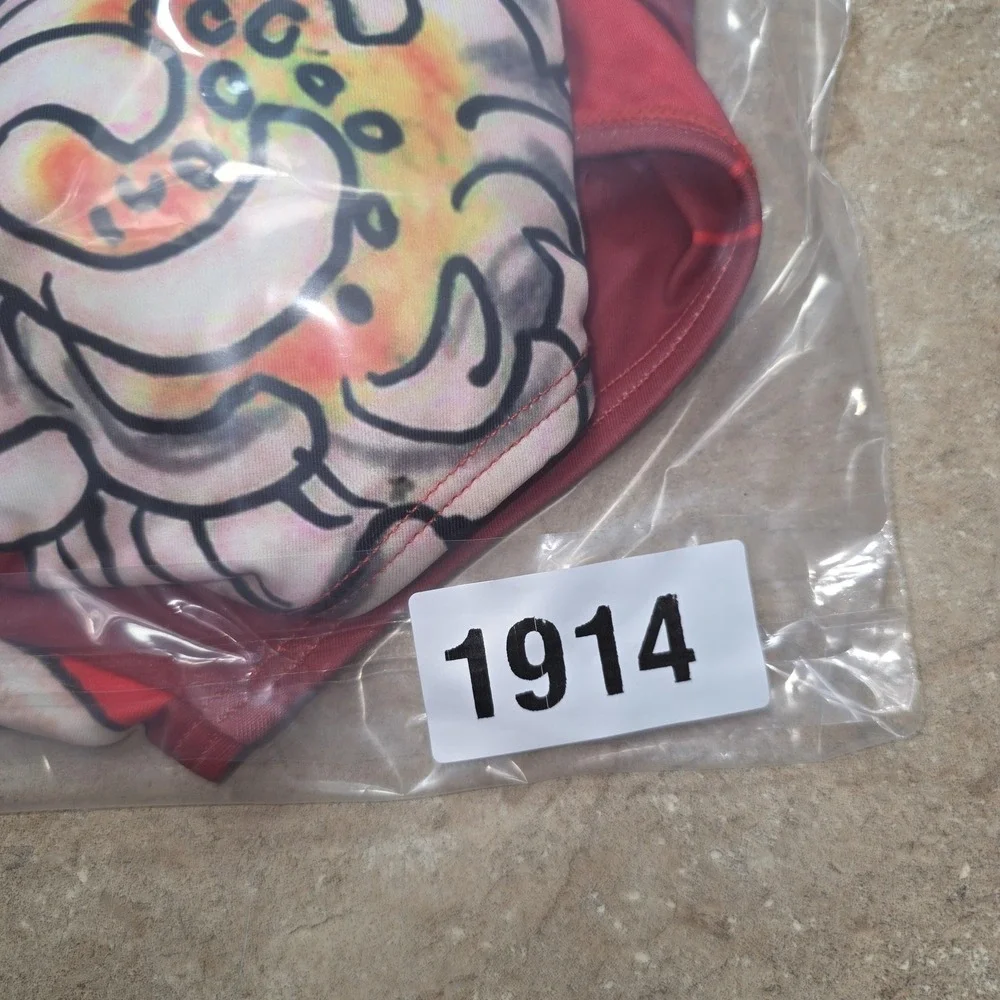 Y2K Ed Hardy Swimsuit Women L Red Love Kills Slowly One‎ Pc Tattoo Skull Graphic